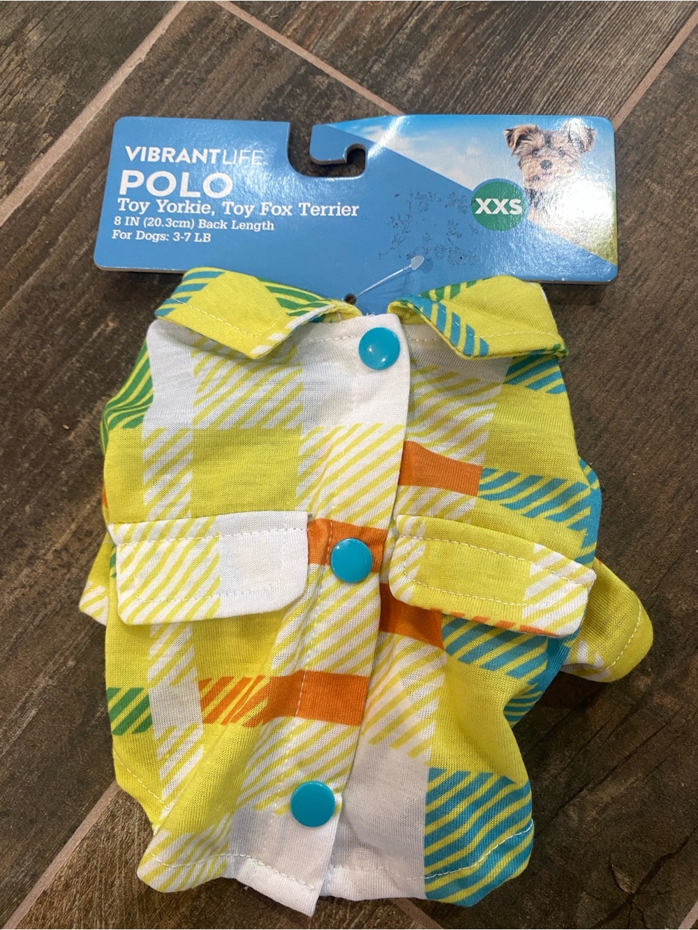 Shirt, Vibrant Life POLO Plaid Small Animal
